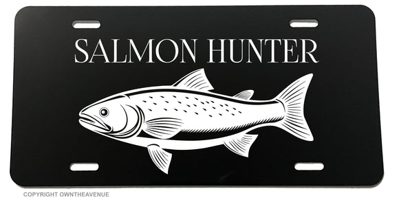 Salmon Hunter Fishing Fish Funny Joke License Plate Cover - OwnTheAvenue
