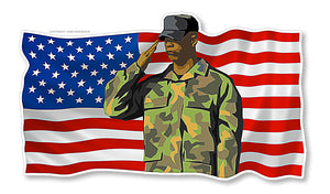 Salute Support America American Flag Pro USA Freedom Troops Vinyl Sticker Decal 4" - OwnTheAvenue