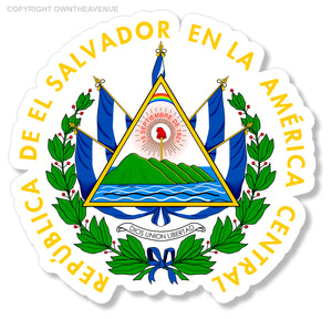 Salvadoran Coat of Arms el salvador flag slv coa car truck bumper sticker decal