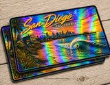 x2 San Diego California Holographic Box Vinyl Decal Stickers 3.75"