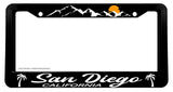 San Diego California Sunset Mountains Palm Trees License Plate Frame - OwnTheAvenue