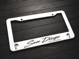 San Diego California White Model V01 License Plate Frame