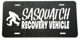 Sasquatch Recovery Vehicle Humor Joke Grunge License Plate