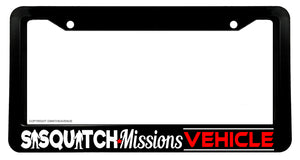 Sasquatch Missions Vehicle Bigfoot Funny Joke Car Truck License Plate Frame