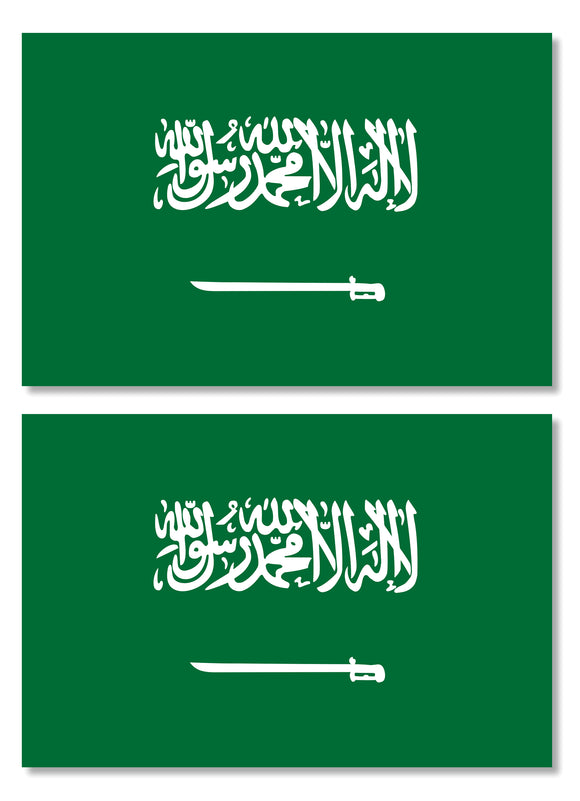 2Pcs Saudi Arabia World Country Flags Vinyl Sticker Decals 3.5