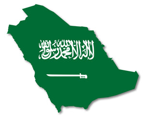 Saudi Arabian Flag Saudi Arabia Country Outline car truck vinyl sticker decal 4"