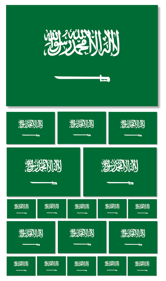 19Pcs Pack Lot Saudi Arabia World Country Flags Assorted Vinyl Sticker Decals - OwnTheAvenue