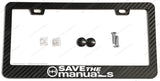 Save The Manuals Manual Transmission JDM V01 Carbon Fiber License Plate Frame - OwnTheAvenue
