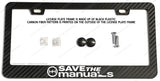 Save The Manuals Manual Transmission JDM V01 Carbon Fiber License Plate Frame - OwnTheAvenue