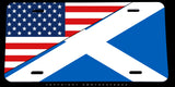 Scotland Scottish USA American Flag Car Truck SUV Auto Metal License Plate