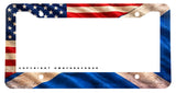 Scotland Scottish USA American Flag Rustic Style Model V01 Metal License Plate Frame