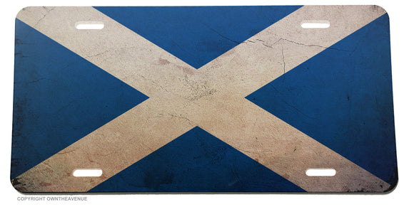 Scotland Scottish Flag Vintage Style Rustic Grunge License Plate Cover - OwnTheAvenue
