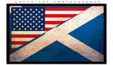 x2 Scotland Scottish USA American Flag Rustic Style Vinyl Sticker Decals 4"