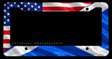 Scotland Scottish USA American Flag Model V01 Auto Metal License Plate Frame