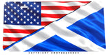 Scotland Scottish USA American Flag Model V01 Auto Metal License Plate
