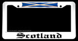 Scotland Scottish Flag Car Truck Auto White Plastic License Plate Frame