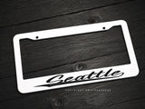 Seattle White License Plate Frame