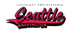 x2 Seattle Washington Souvenir Synth Wave Style V01 Holographic Sticker Decals
