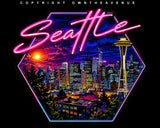 x2 Seattle Washington Souvenir City Skyscraper Nights Vinyl Sticker Decals 4"