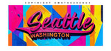 x2 Seattle Washington Souvenir Retro Style Vinyl Sticker Decals 4"
