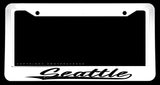 Seattle White License Plate Frame