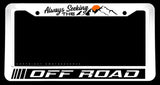 Seeking The Off Road Truck Lifted 4x4 Mountains White License Plate Frame - OwnTheAvenue