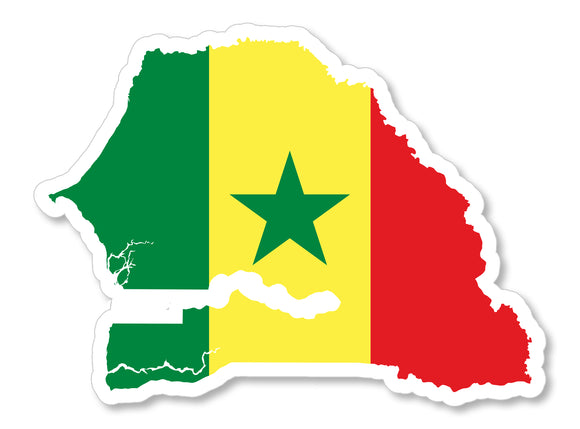 Senegal Country Flag Map Car Truck Window Bumper Laptop Cooler Sticker Decal 4