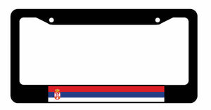 Serbia Serbian Flag Country Stripe Colors Racing Car Truck License Plate Frame - OwnTheAvenue