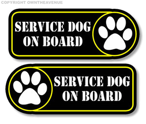 Service Dog On Board Sticker Decal - 4" Left + Right Facing - OwnTheAvenue