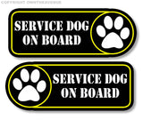Service Dog On Board Sticker Decal - 4" Left + Right Facing - OwnTheAvenue