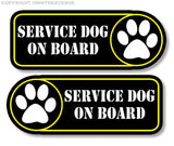 Service Dog On Board Sticker Decal - 4" Left + Right Facing Fender