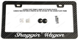 Shaggin Wagon Humor Joke JDM Drifting Racing Carbon Fiber License Plate Frame - OwnTheAvenue