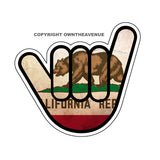 Vintage Style Shaka Hang Loose California Bear Flag Sticker Bumper JDM Decal - OwnTheAvenue