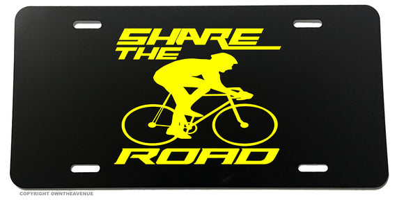 Share The Road Safety Cycling Bicycle Mountain License Plate Cover V01 - OwnTheAvenue