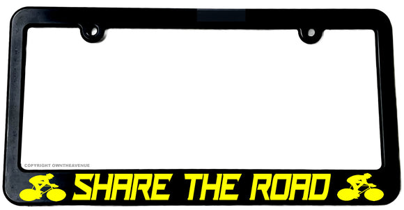 Share The Road Safety Cycling Bicycle Mountain Slim License Plate Frame - OwnTheAvenue