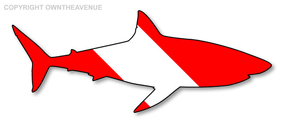 Car Bumper Shark Diving Diver Scuba Dive Flag Window Bumper Sticker Decal 4