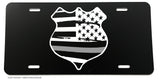 Support Corrections Officers Silver Colored Line Flag Auto License Plate
