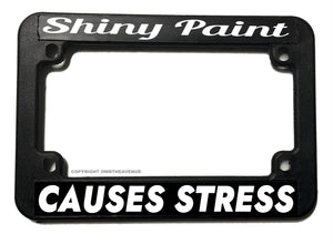 Shiny Paint Causes Stress Funny Dirt Bike Off Road Motorcycle License Plate Frame - OwnTheAvenue
