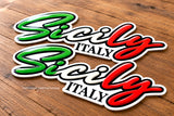 x2 Sicily Souvenir Style Car Truck Laptop Bumper Model V01 Sticker Decals 4"
