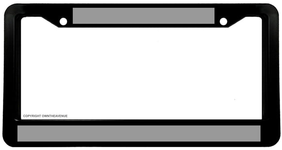 Support Corrections Officers Silver Colored Line Model 2 License Plate Frame - OwnTheAvenue