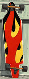 Fire Flames Vinyl Skin Wrap 6ft Tall Sticker For Longboard Skateboard - OwnTheAvenue