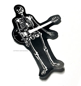 Skeleton Guitar Vintage Style Punk Rock Car Truck Laptop Sticker Decal 4"