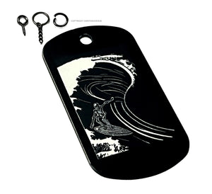 Surfing Surf Skeleton Vintage Style Keychain Necklace Tag - OwnTheAvenue