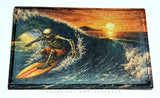 Skeleton Surfing Barrel Iron On Patch - OwnTheAvenue
