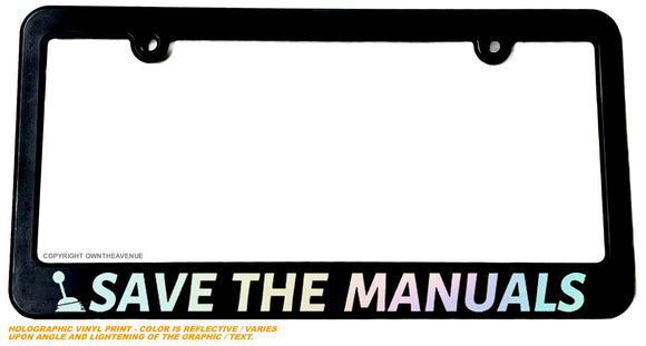 Manual Transmission Stick Shift JDM Drift Holographic Slim License Plate Frame - OwnTheAvenue