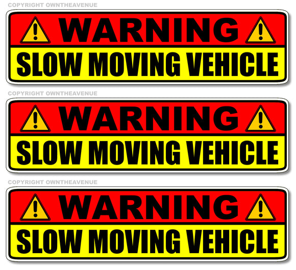 3Pcs Warning Slow Moving Vehicle Safety Driving Truck Semi Vinyl Sticker Decals - OwnTheAvenue