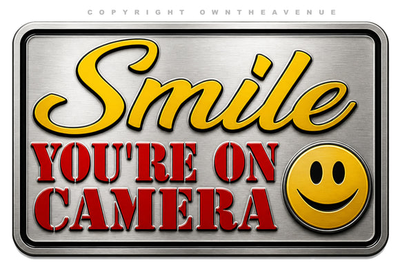 2Pcs - Smile You're On Camera Sticker Video Alarm Security System CCTV