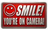 x2 - Smile You're on Camera Stickers Video Security System Warning Alarm Decal Pack - 4.5" Inches Long Side Each - OwnTheAvenue