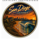 x2 San Diego California Holographic Vinyl Decal Stickers 3.5"