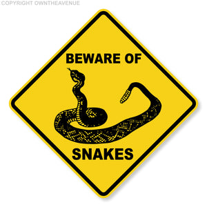 Warning Beware of Snakes Car Truck Window Bumper Laptop Sign Sticker Decal 3.75"